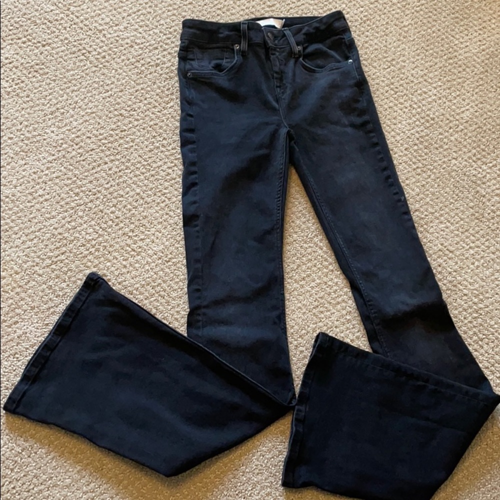 Zara Black Wash Skinny Flare Jeans